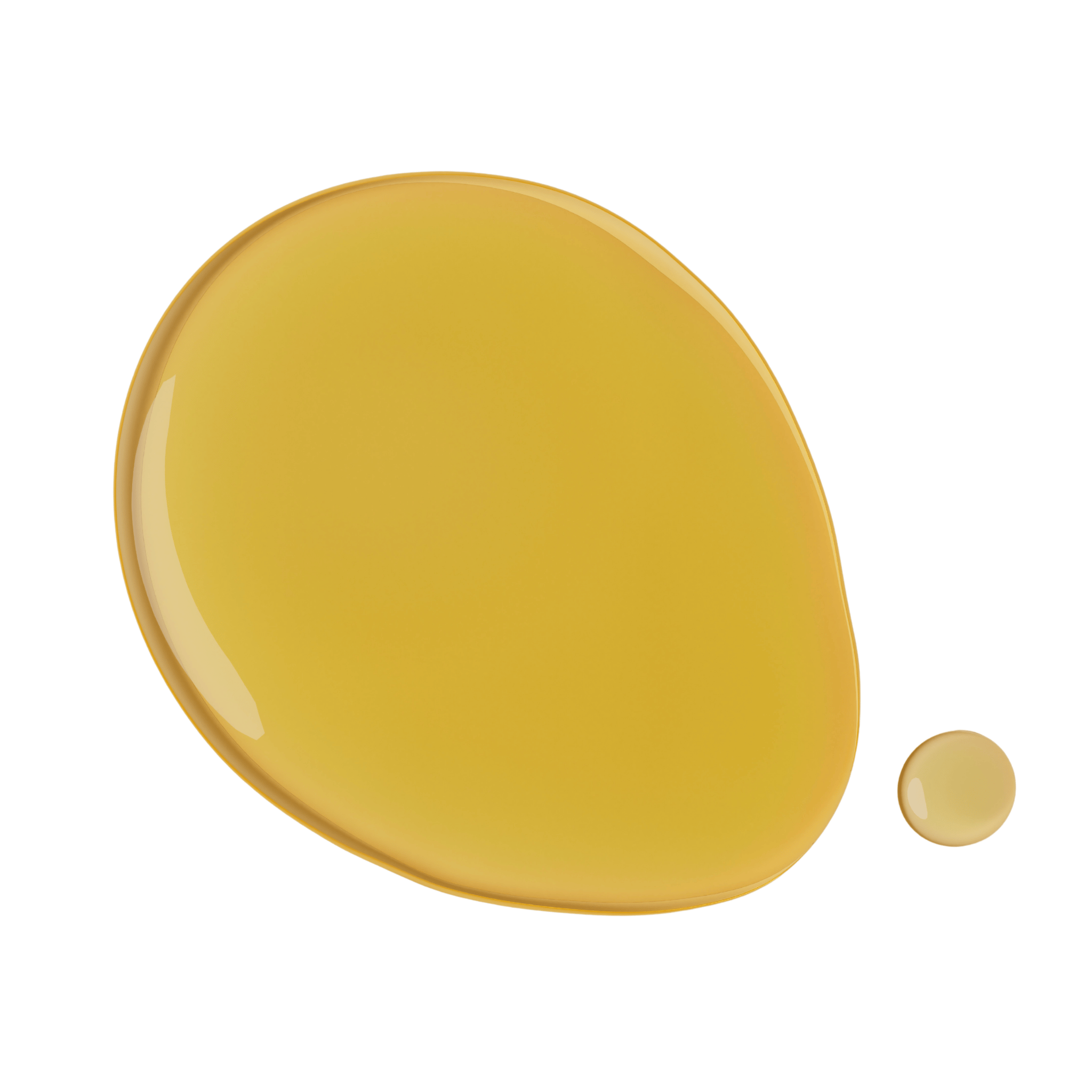 Vitamin E drops on a white background