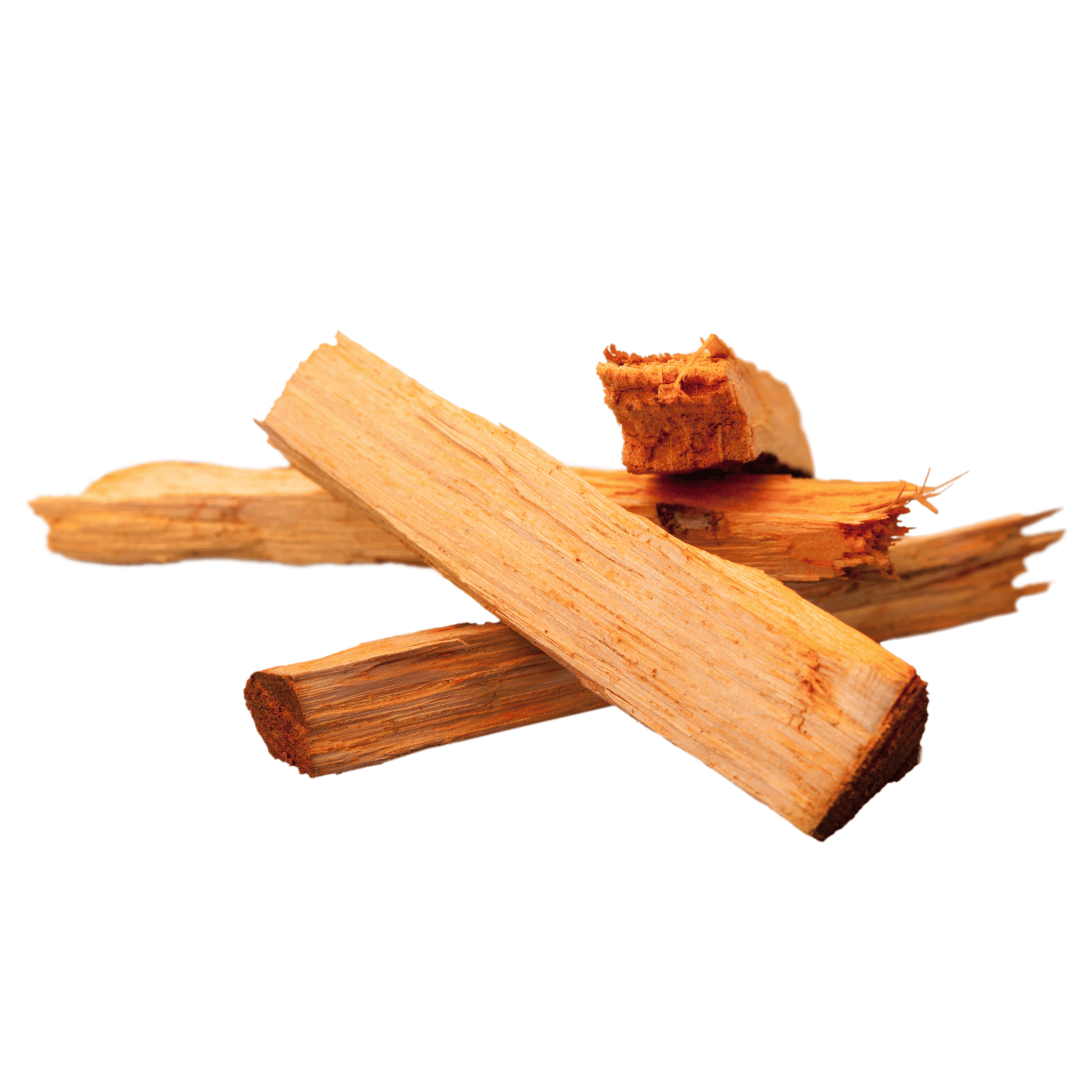 Sandalwood sticks on a white background